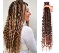 24 Pulgadas Elástico Dread Ponytail Boho Extensiones De Rastas Sintéticas Hippie Rastas De Un Solo Extremo 0,6 Cm De Ancho Crochet Cabello Largo Y Rizado For Mujeres(T1B/30)