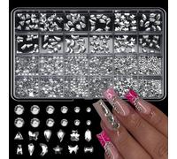 24 ranuras de resina multicolor para uso diario y ocasiones especiales, cuentas de formas mixtas para manicura