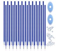 24 Recambios Borrables Azules + 2 Borradores Borrables para bolígrafo, compatibles con Legami, punta de 0,7 mm, 13 cm de altura, bolígrafos roller, fáciles de borrar (azules)