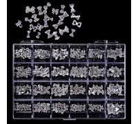24 rejillas de joyería 3D de lujo con diamantes de imitación de cristal para decoración, anillos y pendientes