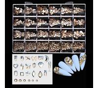 24 Rejillas Mixtas Para Decoración De Uñas Diamantes De Imitación Con Parte Trasera Plana Decoraciones De Diamantes De Imitación De