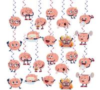 24 remolinos colgantes de cerebro, divertidas serpentinas de cerebro, lindas decoraciones colgantes de techo para decoración de fiesta de cumpleaños cerebral, suministros de fiesta, decoraciones de