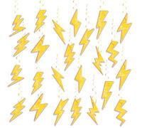 24 remolinos colgantes de relámpago, serpentinas de clima dorado, decoraciones colgantes de relámpago, remolinos de techo para decoración de fiesta de cumpleaños, suministros de fiesta, decoraciones