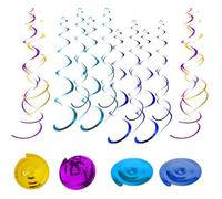 24 rollos de decoración de remolino colgante de Halloween para fiesta de cumpleaños feliz - Remolinos colgantes de varios colores, decoraciones de techo de espirales brillantes para bodas, baby shower
