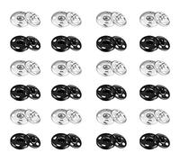 24 Sets Broches de Presión para Coser Negros Plateados Corchetes de Presión de Metal Botones Metálicos a Presión para Ropa Monedero Bolso Costura Manualidades DIY Cierre Reparación (7 mm)