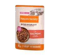 24 sobres x 70 g Nature’s Variety Kitten Bocaditos de Salmon Sobre en Salsa para gatos ¡Pack Ahorro!