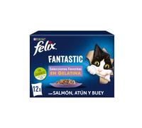 Felix húmedo gato fantastix selección gelatinas 12x85 gr