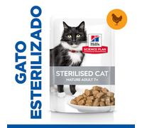 24 sobres x 85 g Hill's Science Plan Sterilised Mature Pollo en Salsa sobre para gatos