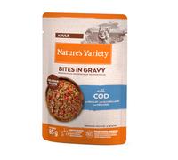 24 sobres x 85 g Nature’s Variety Bocaditos de Bacalao en Salsa Sobre para gatos adultos ¡Pack Ahorro!
