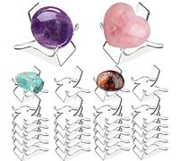 (24 soportes de exhibición de cristal de 2.2 x 1.7 x 1.9 pulgadas, soportes de exhibición de roca acrílica, pedestal transparente para geodas de cristal, roca mineral, ágata, fósil, coral, piedras