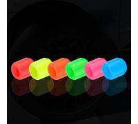 24 tapones luminosos para válvulas de coche, 6 colores, universales, fluorescentes, tapas de válvula luminosas, adecuadas para coches, SUV, vehículos eléctricos, bicicletas y motocicletas
