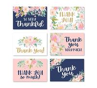 24 tarjetas de agradecimiento florales con sobres a granel, tarjetas de agradecimiento de inauguración de la casa, tarjetas de agradecimiento de boda con sobres, para niños, baby shower, graduación