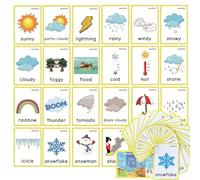 24 Tarjetas Relámpago del Tiempo Inglés |Tarjetas Inglés Aprendizaje Primer Vocabulario |Aprendizaje Temprano Bilingüe Herramientas Educativas Juego Educativo para Homeschool, ESL