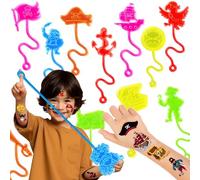 24 tatuajes temporales de piratas y 24 piezas de manos adhesivas piratas para fiestas, recuerdos perfectos de cumpleaños, rellenos de bolsas de regalo, juguetes de caja del tesoro, premios de aula y