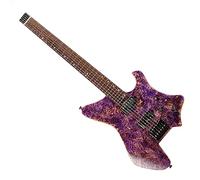 24 Trastes Diapasón De Palisandro Cuerpo De Padauk Tostado 6 Cuerdas Guitarras Eléctricas Sin Cabeza Principiantes Guitarra Eléctrica(04)