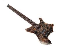 24 Trastes Diapasón De Palisandro Cuerpo De Padauk Tostado 6 Cuerdas Guitarras Eléctricas Sin Cabeza Principiantes Guitarra Eléctrica(01)