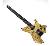 24 Trastes Diapasón De Palisandro Cuerpo De Padauk Tostado 6 Cuerdas Guitarras Eléctricas Sin Cabeza Principiantes Guitarra Eléctrica(03)