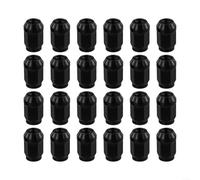 24 tuercas cónicas M12 x 1,5 60° para Ford Mustang 1964 - 2014 y Jeep - 19 mm de ancho de llave, negro, acero, asiento cónico, 60°