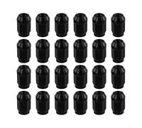 24 tuercas de bellota de extremo cerrado M12 x 1.5 negras con asiento cónico de 60 grados y cierres de rueda hexagonales de acero de 19 mm para Land Cruiser y Ford Mustang