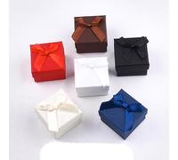 24 Uds. Cajas de juego de joyería de cartón rectangulares cuadradas con esponja para collar, anillos, pendientes, caja, suministros de abalorios, regalo de embalaje-09 24 Uds.