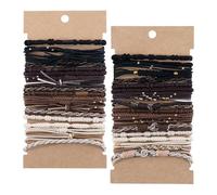 24 Uds. Conjunto Elástico Para Cabello Multiusos Bandas Suaves Tejidas A Mano Lazos Elásticos Accesorios Chicas Adolescentes Elásticos Cabello