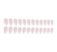 24 Uds. Prensa cuadrada corta en las uñas de encaje francés brillante barra acrílica brillante en arte de manicura fácil aplicación para uñas de fuerza de mujer