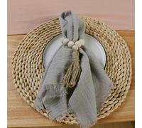 24 Uds. Servilleta de algodón de Gasa Blanca de 32x32cm, Toalla de té Reutilizable, decoración de Mesa de Navidad para Fiesta de Boda, servilletas Retro con Rebabas