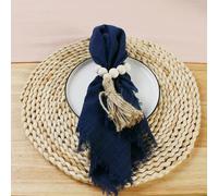 24 Uds. Servilleta de algodón de gasa púrpura de 32x32cm, toalla de té reutilizable, decoración de mesa de Navidad para fiesta de boda, servilletas Retro con rebabas