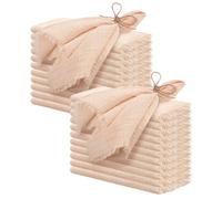 24 Uds. Servilleta de algodón de gasa púrpura de 32x32cm, toalla de té reutilizable, decoración de mesa de Navidad para fiesta de boda, servilletas Retro con rebabas