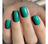 24 Uds Uñas Artificiales Francesas Forma Cuadrada Con Acabado Brillante Falso En Uñas Brillantes Cómodas Y Fáciles De Quitar