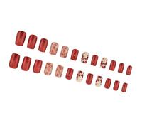24 uñas artificiales brillantes con forma de corazón a presión para festivales, para el día de San Valentín, cubiertas completas