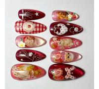 24 uñas artificiales con línea de ojo de gato, ondulaciones, cielo estrellado y diseño de mar profundo para uñas rápidas para fiestas artísticas