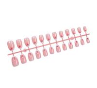 24 uñas cortas de almendras postizas brillantes con lazo de encaje francés para un aspecto elegante, fácil de usar
