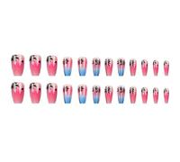 24 uñas postizas a presión con diseños de árboles de coco y costa para viajes, uñas postizas a presión