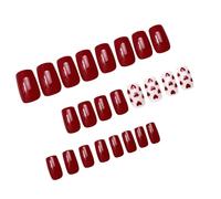 24 uñas postizas a presión con diseños de corazón, manicura para mujeres que buscan un aspecto único en el día de San Valentín