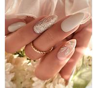24 uñas postizas acrílicas a presión con forma de almendra, accesorios de manicura para varias ocasiones