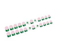 24 uñas postizas cortas con elegantes uñas artificiales francesas con purpurina verde claro para mujeres ocupadas