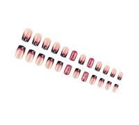24 uñas postizas cuadradas a presión francesas de San Valentín, uñas postizas acrílicas, uñas artificiales para mujer