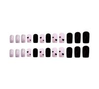 24 uñas postizas cuadradas a presión francesas de San Valentín, uñas postizas acrílicas, uñas artificiales para mujer