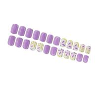 24 uñas postizas cuadradas a presión, uñas postizas acrílicas, uñas postizas adhesivas, diseños de uñas francesas