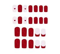 24 uñas postizas cuadradas a presión, uñas postizas francesas, regalos para mujeres y niñas