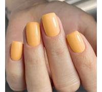 24 uñas postizas cuadradas brillantes acrílicas adhesivas, cubiertas completas, uñas artificiales de fácil aplicación, uñas a presión