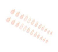 24 uñas postizas de almendra a presión, diseño brillante, uñas postizas francesas, uñas postizas acrílicas para mujer, uñas postizas de cobertura completa