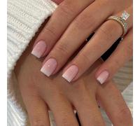 24 uñas postizas de prensa en uñas, uñas cuadradas rojas cortas para pegar, uñas postizas para pegar uñas acrílicas de cobertura completa para mujeres niñas manicura DIY xinkuan