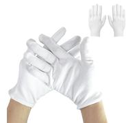 24 unidades (12 pares) guantes de algodón blanco para manos secas, hidratantes, cosméticos, eccemas, spa y joyas de monedas, inspección, manos para servir