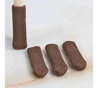 24 unidades de calcetines de punto para patas de silla con almohadillas de fieltro, elásticos, parte inferior gruesa, fieltro, fundas para patas de sillas de 7 - 18 cm, café