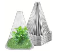 24 unidades de PVC transparente para plantas de frío, protección contra heladas para plantas en macetas, repelente de caracoles, lluvia y plagas para plantas
