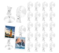 24 unidades de ventosas, 6,6 x 4,4 cm, clip de ventosa de PVC, reutilizable, transparente, soporte para ventana, soporte de clip de cristal, botones de succión antideslizantes para colgar decoración