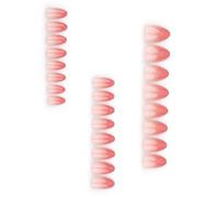 24 unidades French Tip Short almendra Stick on Nails Gradients Artificial Festival False