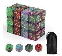 24 unidades MTG Cuentadores, D6 Magic The Gathering Dados, dados marcados con bolsa de cordón, dados de fidelidad compatibles con MTG, 4 colores